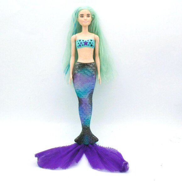 Barbie Color Reveal Mermaid 2014 Doll Moon Star With Aqua Hair  Purple Tail - Picture 1 of 5